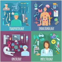 Traumatology, endocrinology, oncology, infectology vector