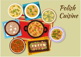 Polish cuisine icon with rich meat dishes vector