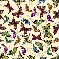 Flying tropical butterflies seamless pattern vector