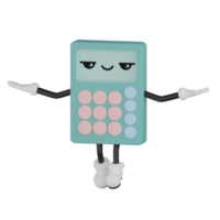 calculadora azul isolada 3d png