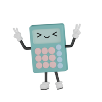 3d geïsoleerd blauw rekenmachine png