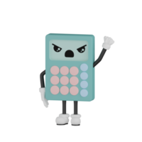 calculatrice bleue isolée 3d png