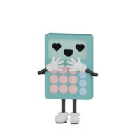 calculadora azul isolada 3d png