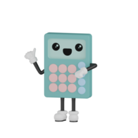 calculadora azul isolada 3d png