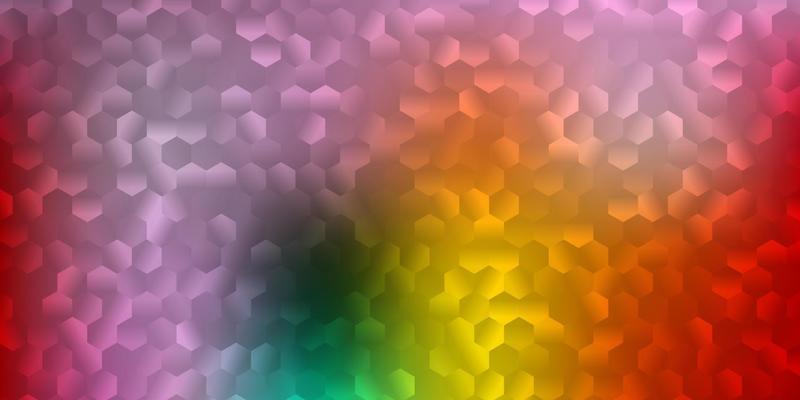 Light multicolor vector cover with simple hexagons.