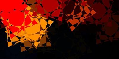 Dark Orange vector background with triangles.