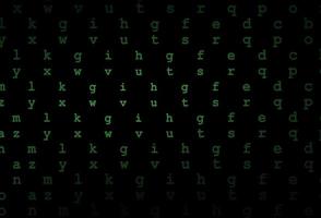 Dark green vector layout with latin alphabet.