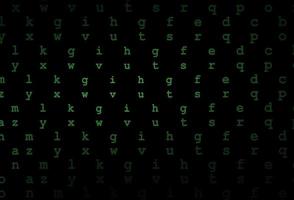 Dark green vector layout with latin alphabet.