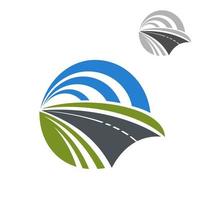 Icon of speedy road disappearing into the distance vector