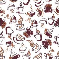 Seamless pattern with brown cups of coffee vector