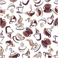 Seamless pattern with brown cups of coffee vector