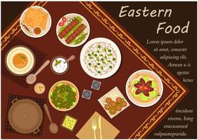 Arabian cuisine food with festive dinner vector