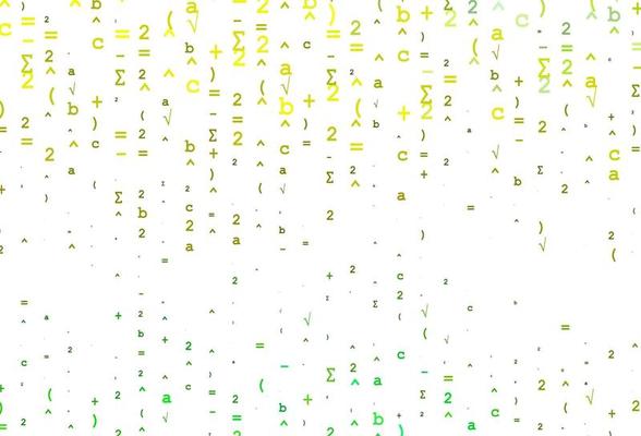 Light Green, Yellow vector cover with math elements.