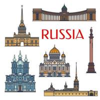 edificios históricos y arquitectura de rusia vector
