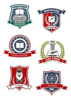 Academy, university and college icons vector