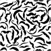 Retro black mustaches seamless pattern vector