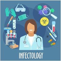 Infectious disease medicine flat symbol vector