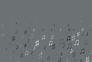 Light Black vector pattern with music elements.