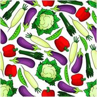 Seamless organic fresh vegetables pattern vector