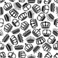 Seamless victorian royal crowns pattern background vector