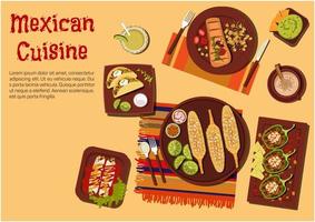 platos a la parrilla de la cocina mexicana para icono de picnic vector