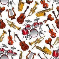 Seamless pattern of orchestra musical instruments vector