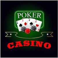 Poker symbol with playing cards and gambling chips vector