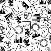 Business graphs and charts seamless pattern vector