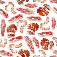 Meat products seamless pattern for butchery design vector