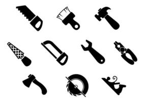 Set of isolated hand tools icons vector