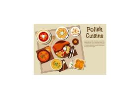 Traditional polish cuisine menu dishes vector
