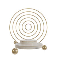 3d gouden podium ring en bal png