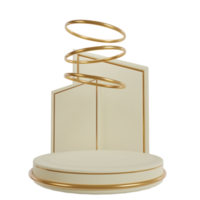 3D Golden Podium fying ring png