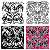 Celtic knot pattern with heron birds vector