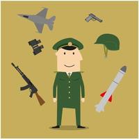 Army, soldier and military objects vector