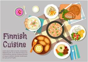 Sunday breakfast dishes of finnish cuisine icon vector