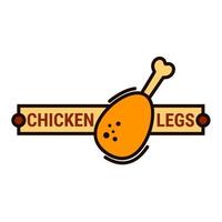 Fried chicken fast food restaurant thin line icon vector