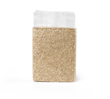arroz integral en bolsa de plástico transparente sellada al vacío png