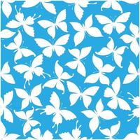 Seamless white flying butterflies pattern vector