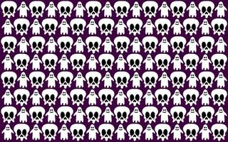 Halloween seamless pattern design with ghost and skull vector