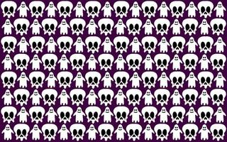 Halloween seamless pattern design with ghost and skull vector