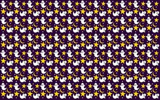 Halloween seamless pattern design with ghost and stars vector