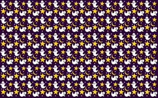 Halloween seamless pattern design with ghost and stars vector