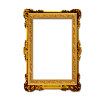 cadre photo décoratif doré png