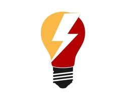 Bulb with lightning shape inside vector