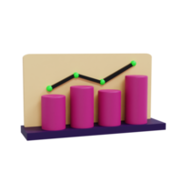 3d cilindro bar grafico con crescita statistico illustrazione. diagramma icona per attività commerciale presentazione . realistico e alto risoluzione foto. -3d interpretazione png