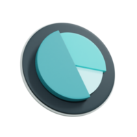 3d Pie chart illustration. Diagram icon for presentation and displaying data. Realistic and high resolution photo. -3D rendering png