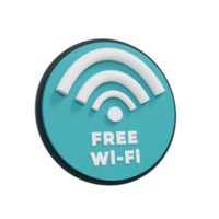 Ilustración de icono de señal wifi gratis en 3d, foto realista y de alta resolución. -Representación 3D png