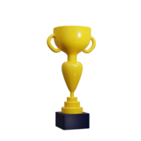 3D Trophy award realistic rendering on white isolated background png