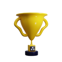 Trophy cup icon isolated in white background. 3d rendering illustration png